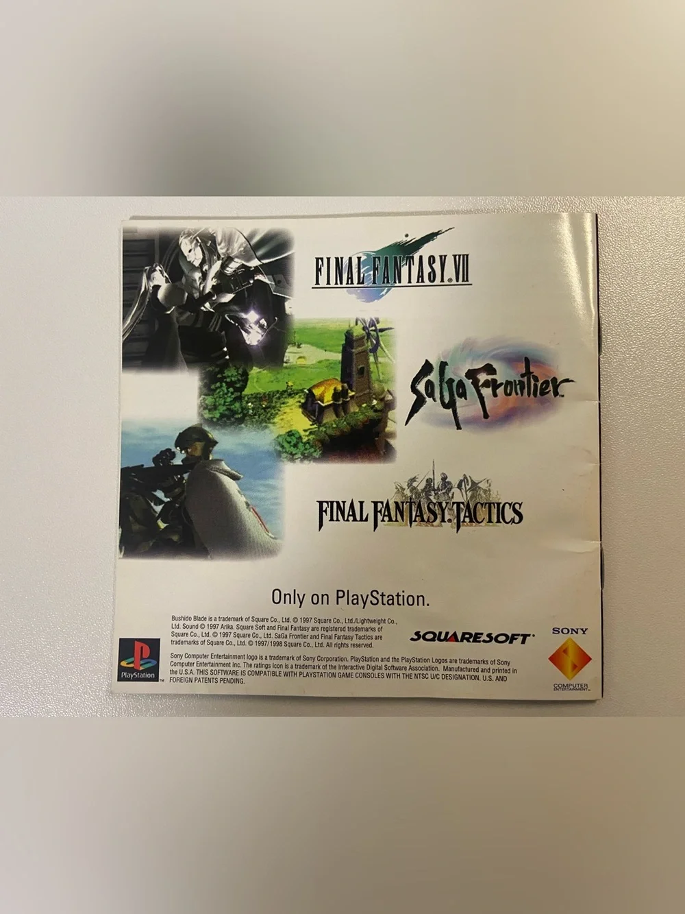 Bushido Blade - PlayStation 1 PS1 Manual Only Good Condition